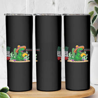 Mexican Food Lover Gift Skinny Tumbler Funny Dinosaur Taco Saurus