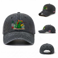 Mexican Food Lover Gift Washed Cotton Baseball Cap Funny Dinosaur Taco Saurus