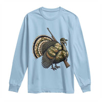 Funny Camo Turkey Hunter Rifle Gift Long Sleeve Shirt - Wonder Print Shop