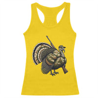 Funny Camo Turkey Hunter Rifle Gift Racerback Tank Top - Wonder Print Shop
