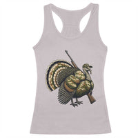 Funny Camo Turkey Hunter Rifle Gift Racerback Tank Top - Wonder Print Shop