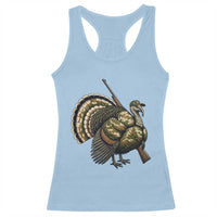 Funny Camo Turkey Hunter Rifle Gift Racerback Tank Top - Wonder Print Shop