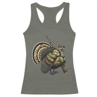 Funny Camo Turkey Hunter Rifle Gift Racerback Tank Top - Wonder Print Shop
