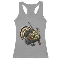 Funny Camo Turkey Hunter Rifle Gift Racerback Tank Top - Wonder Print Shop