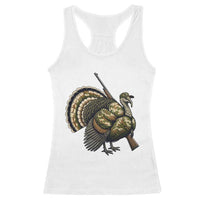 Funny Camo Turkey Hunter Rifle Gift Racerback Tank Top - Wonder Print Shop