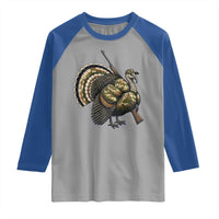 Funny Camo Turkey Hunter Rifle Gift Raglan Shirt - Wonder Print Shop