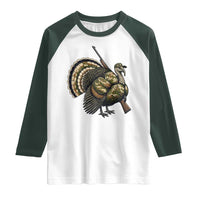 Funny Camo Turkey Hunter Rifle Gift Raglan Shirt - Wonder Print Shop