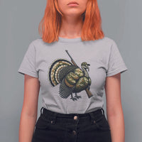 Funny Camo Turkey Hunter Rifle Gift T Shirt For Women - Wonder Print Shop