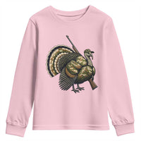 Funny Camo Turkey Hunter Rifle Gift Youth Sweatshirt - Wonder Print Shop