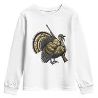 Funny Camo Turkey Hunter Rifle Gift Youth Sweatshirt - Wonder Print Shop
