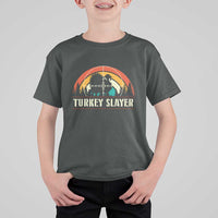Turkey Slayer T Shirt For Kid Vintage Sunset Hunting Season Gift - Wonder Print Shop