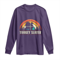 Turkey Slayer Long Sleeve Shirt Vintage Sunset Hunting Season Gift - Wonder Print Shop