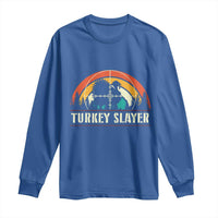 Turkey Slayer Long Sleeve Shirt Vintage Sunset Hunting Season Gift - Wonder Print Shop