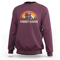 Turkey Slayer Sweatshirt Vintage Sunset Hunting Season Gift - Wonder Print Shop
