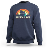 Turkey Slayer Sweatshirt Vintage Sunset Hunting Season Gift - Wonder Print Shop