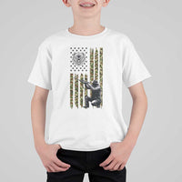 Bear Hunting T Shirt For Kid Camo American Flag Hunter Gift - Wonder Print Shop