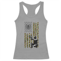 Bear Hunting Racerback Tank Top Camo American Flag Hunter Gift - Wonder Print Shop