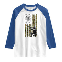 Bear Hunting Raglan Shirt Camo American Flag Hunter Gift - Wonder Print Shop