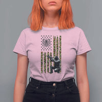 Bear Hunting T Shirt For Women Camo American Flag Hunter Gift - Wonder Print Shop