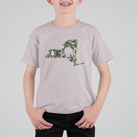 New York Bear Hunter T Shirt For Kid Camo Map Hunting Season Gift - Wonder Print Shop