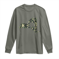 New York Bear Hunter Long Sleeve Shirt Camo Map Hunting Season Gift - Wonder Print Shop