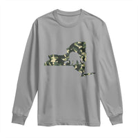 New York Bear Hunter Long Sleeve Shirt Camo Map Hunting Season Gift - Wonder Print Shop