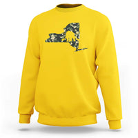 New York Bear Hunter Sweatshirt Camo Map Hunting Season Gift - Wonder Print Shop