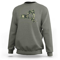 New York Bear Hunter Sweatshirt Camo Map Hunting Season Gift - Wonder Print Shop
