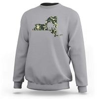 New York Bear Hunter Sweatshirt Camo Map Hunting Season Gift - Wonder Print Shop