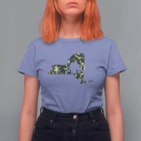 New York Bear Hunter T Shirt For Women Camo Map Hunting Season Gift - Wonder Print Shop
