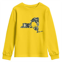 New York Bear Hunter Youth Sweatshirt Camo Map Hunting Season Gift - Wonder Print Shop