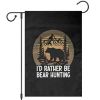 Id Rather Be Bear Hunting Garden Flag Retro Sunset Hunter Gift - Wonder Print Shop