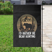 Id Rather Be Bear Hunting Garden Flag Retro Sunset Hunter Gift - Wonder Print Shop