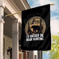 Id Rather Be Bear Hunting Garden Flag Retro Sunset Hunter Gift - Wonder Print Shop