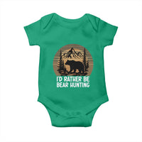 Id Rather Be Bear Hunting Baby Onesie Retro Sunset Hunter Gift - Wonder Print Shop