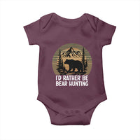 Id Rather Be Bear Hunting Baby Onesie Retro Sunset Hunter Gift - Wonder Print Shop