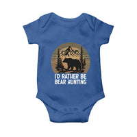 Id Rather Be Bear Hunting Baby Onesie Retro Sunset Hunter Gift - Wonder Print Shop