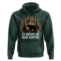 Id Rather Be Bear Hunting Hoodie Retro Sunset Hunter Gift - Wonder Print Shop