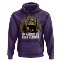 Id Rather Be Bear Hunting Hoodie Retro Sunset Hunter Gift - Wonder Print Shop