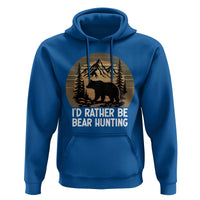 Id Rather Be Bear Hunting Hoodie Retro Sunset Hunter Gift - Wonder Print Shop