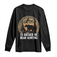 Id Rather Be Bear Hunting Long Sleeve Shirt Retro Sunset Hunter Gift - Wonder Print Shop