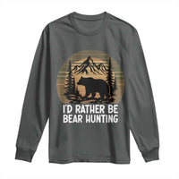 Id Rather Be Bear Hunting Long Sleeve Shirt Retro Sunset Hunter Gift - Wonder Print Shop