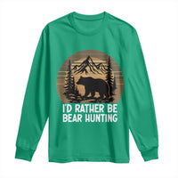 Id Rather Be Bear Hunting Long Sleeve Shirt Retro Sunset Hunter Gift - Wonder Print Shop