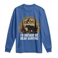 Id Rather Be Bear Hunting Long Sleeve Shirt Retro Sunset Hunter Gift - Wonder Print Shop