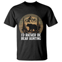 Id Rather Be Bear Hunting T Shirt Retro Sunset Hunter Gift - Wonder Print Shop
