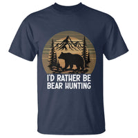 Id Rather Be Bear Hunting T Shirt Retro Sunset Hunter Gift - Wonder Print Shop