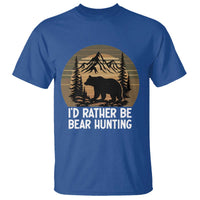 Id Rather Be Bear Hunting T Shirt Retro Sunset Hunter Gift - Wonder Print Shop