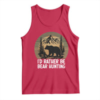 Id Rather Be Bear Hunting Tank Top Retro Sunset Hunter Gift - Wonder Print Shop