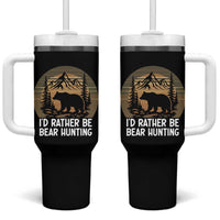 Id Rather Be Bear Hunting Tumbler With Handle Retro Sunset Hunter Gift - Wonder Print Shop