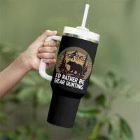 Id Rather Be Bear Hunting Tumbler With Handle Retro Sunset Hunter Gift - Wonder Print Shop